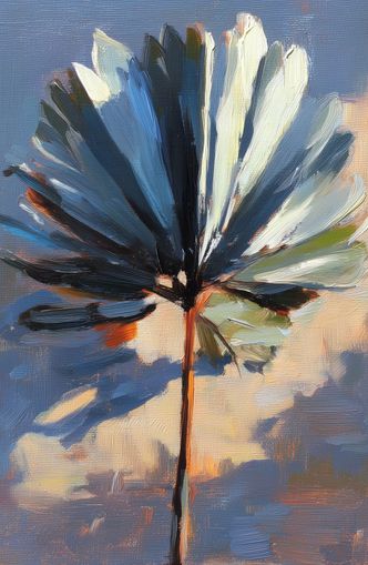 Veined Leaf in Thick Paint