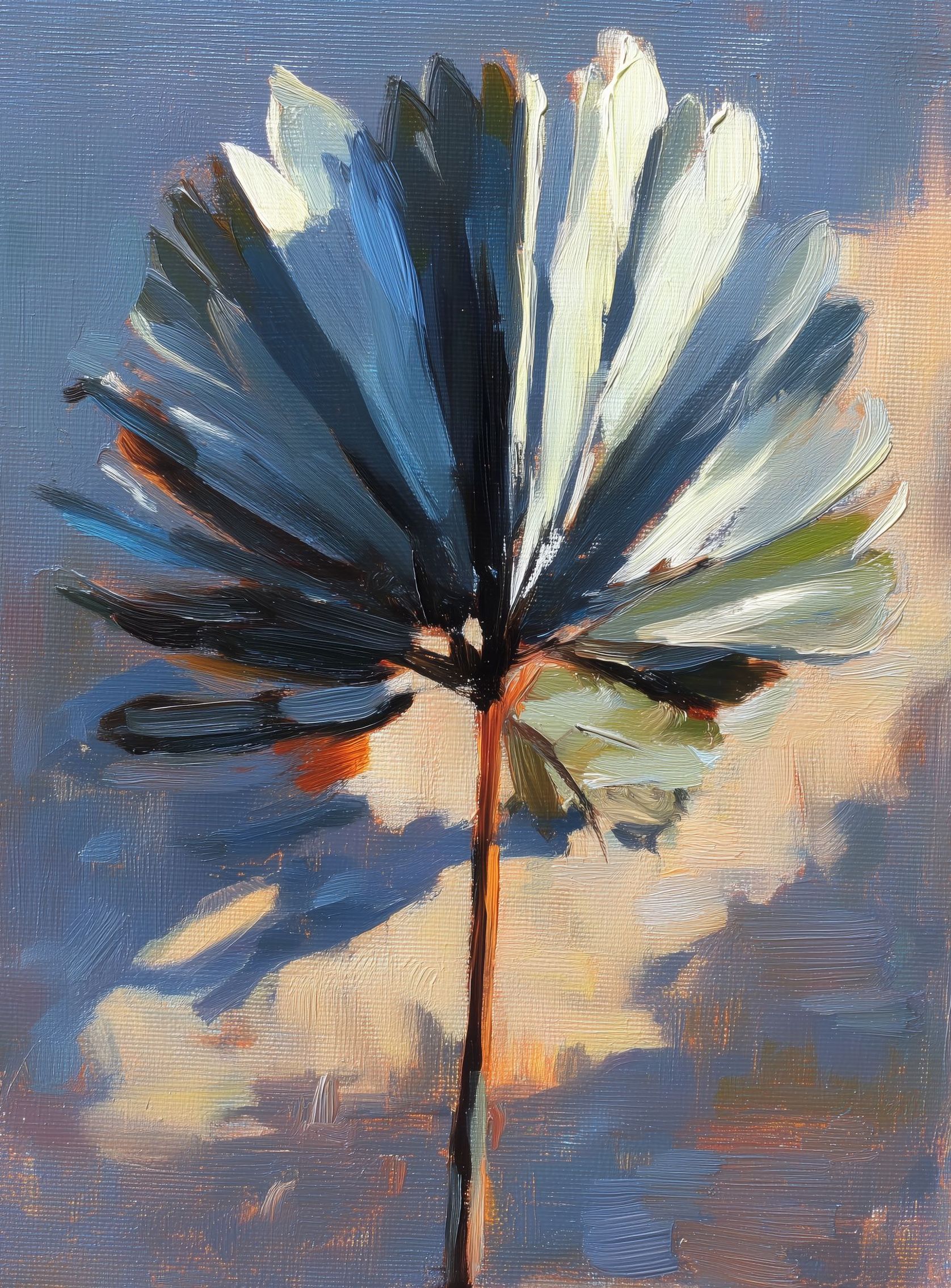 Veined Leaf in Thick Paint