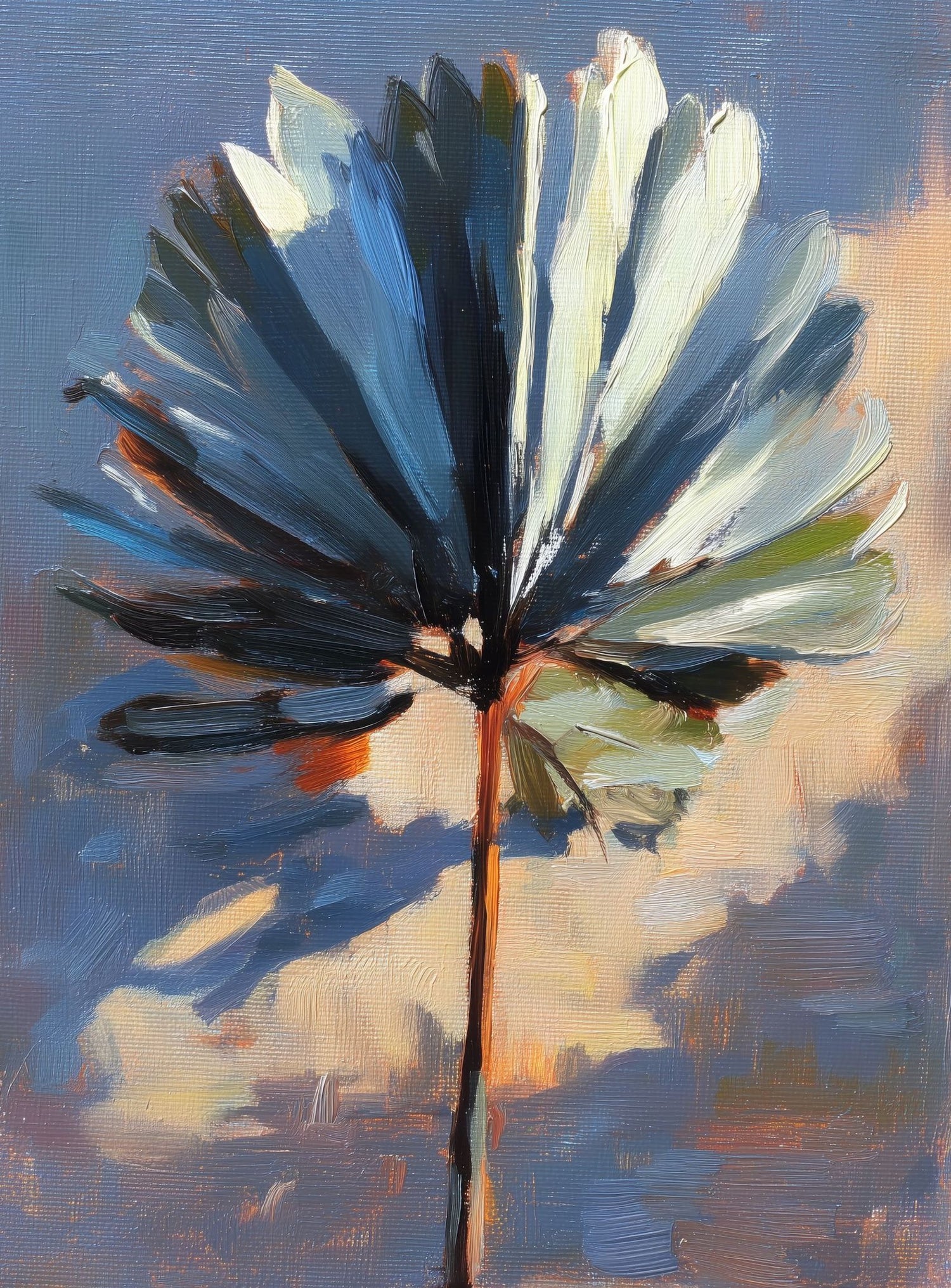 Veined Leaf in Thick Paint