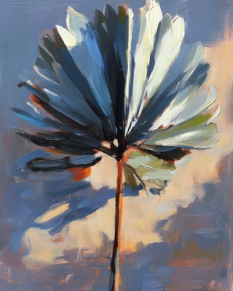 Veined Leaf in Thick Paint