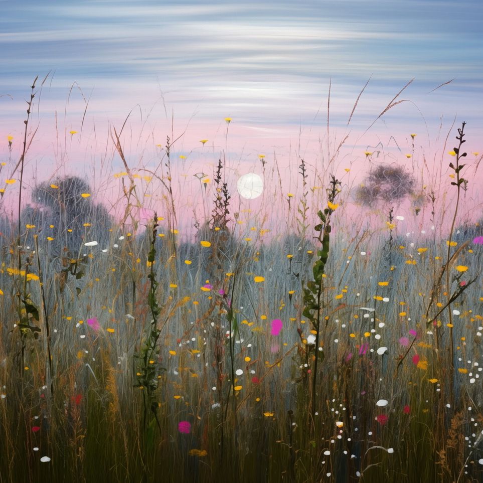 Wildflower Meadow at Moonrise