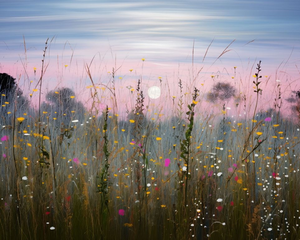 Wildflower Meadow at Moonrise