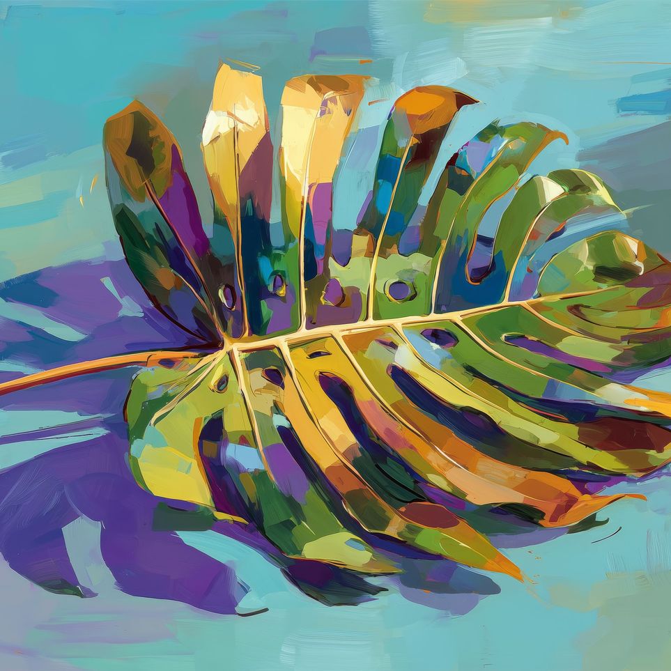 A Leaf Held in Color