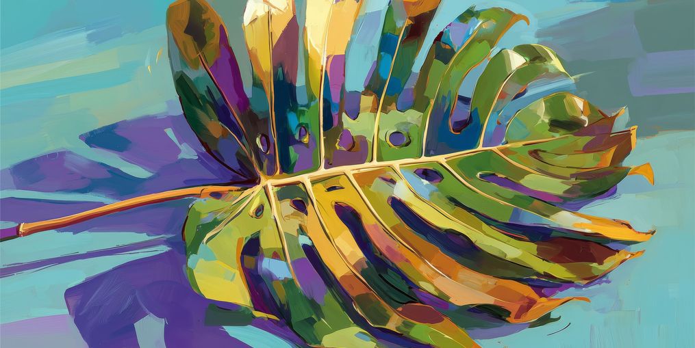 A Leaf Held in Color