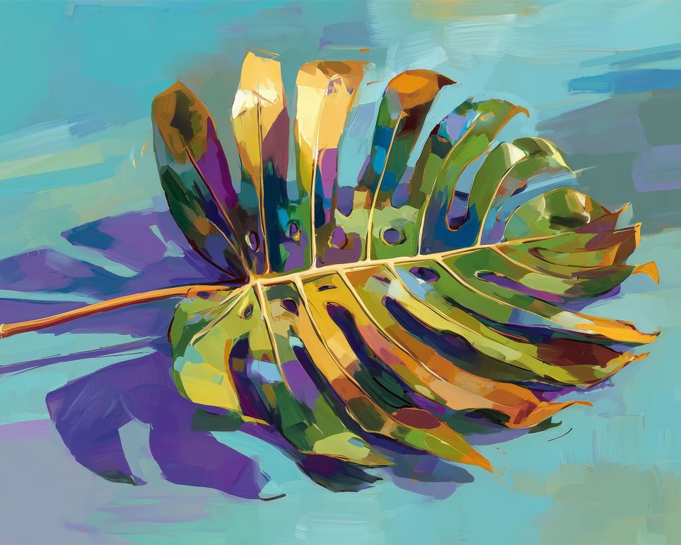 A Leaf Held in Color