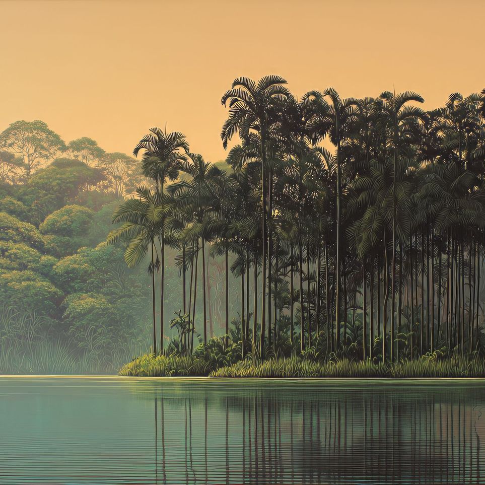 Tall Palms at Water