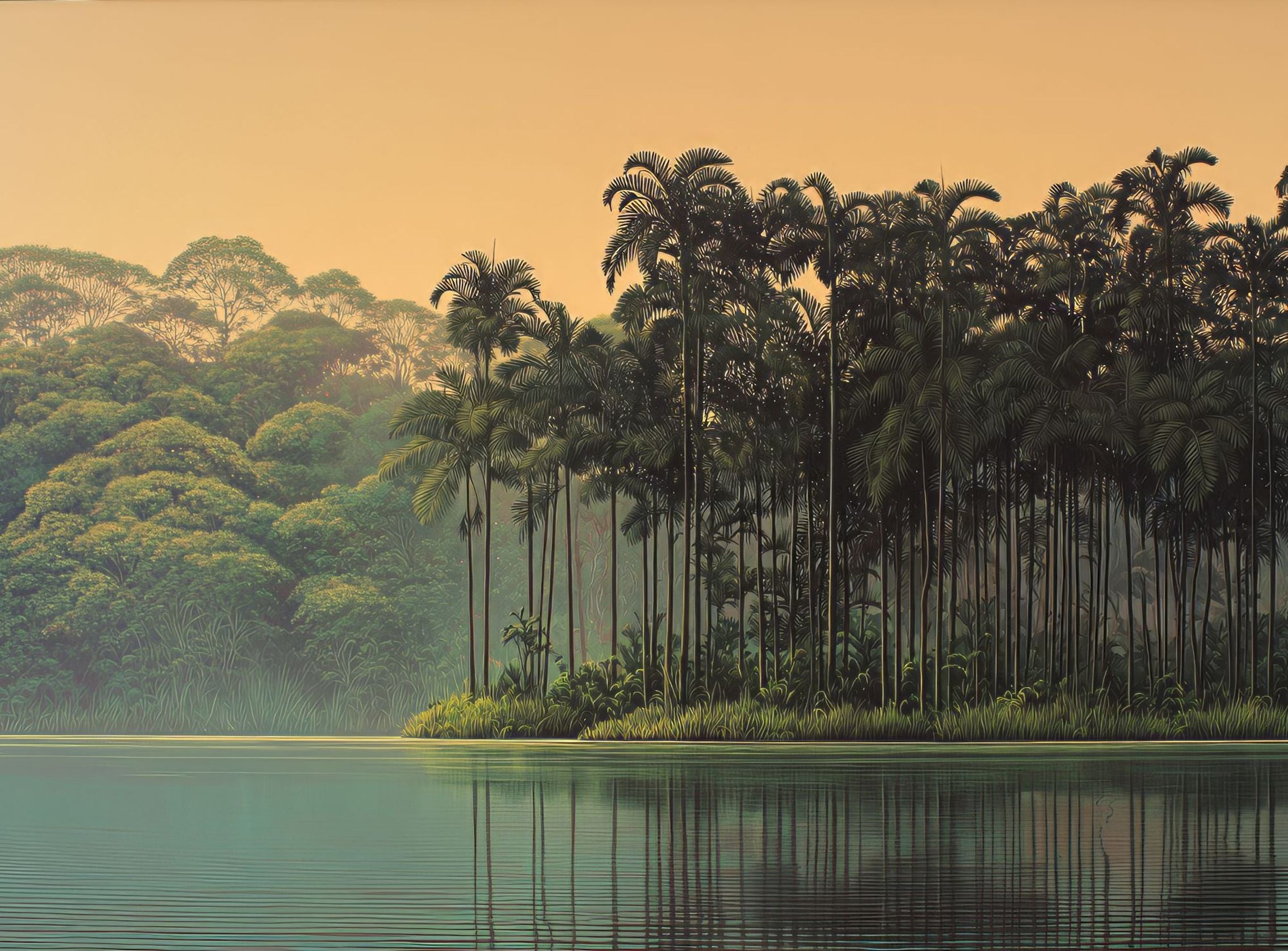 Tall Palms at Water