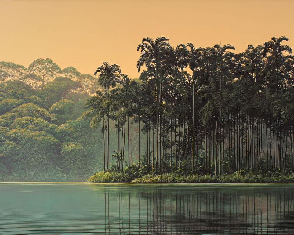 Tall Palms at Water
