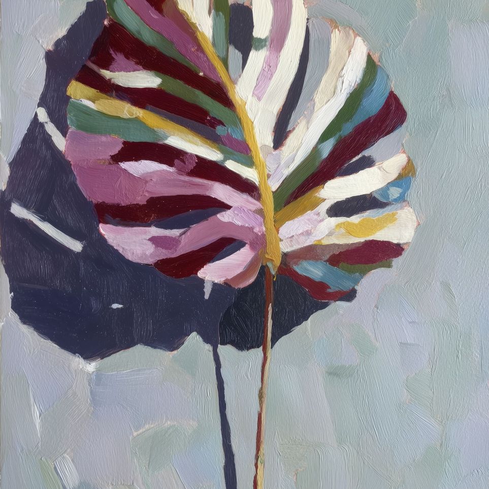 Leaf with Multicolored Veins