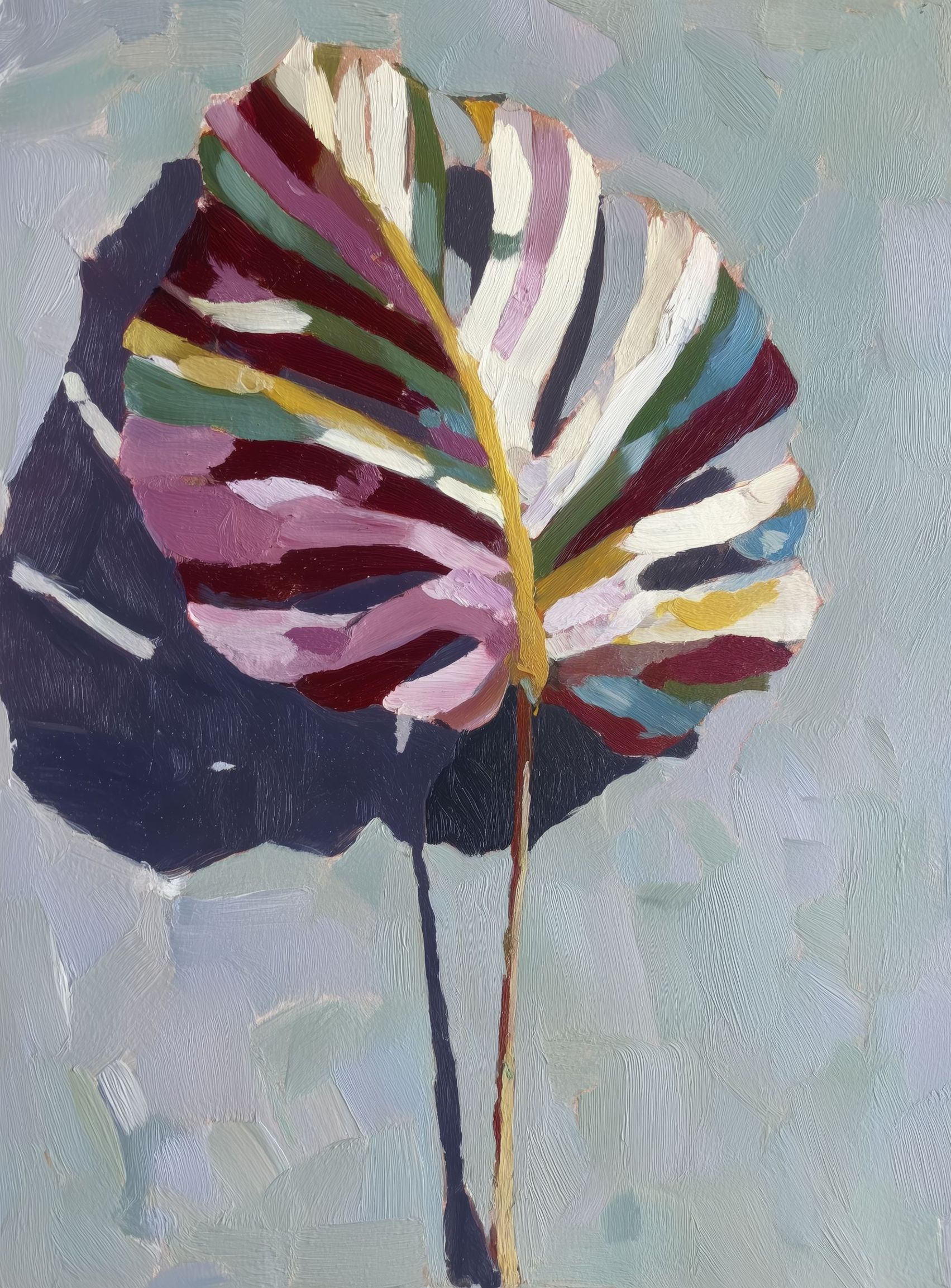 Leaf with Multicolored Veins