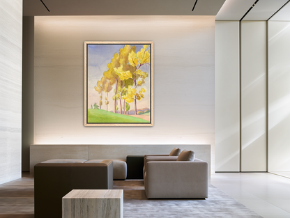 Yellow crowns on the hill room view