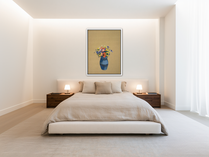 A quiet vase of wildflowers room view