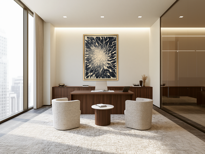 Pale center in black sweep room view