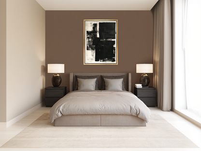 Black weight on pale ground room view