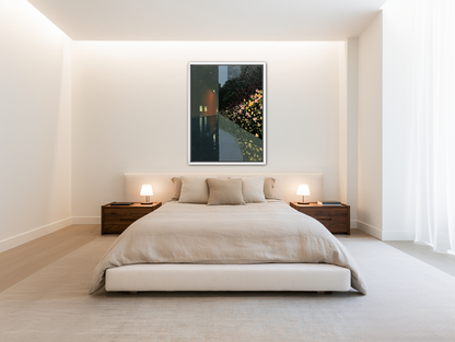Flowers beside the wet wall room view