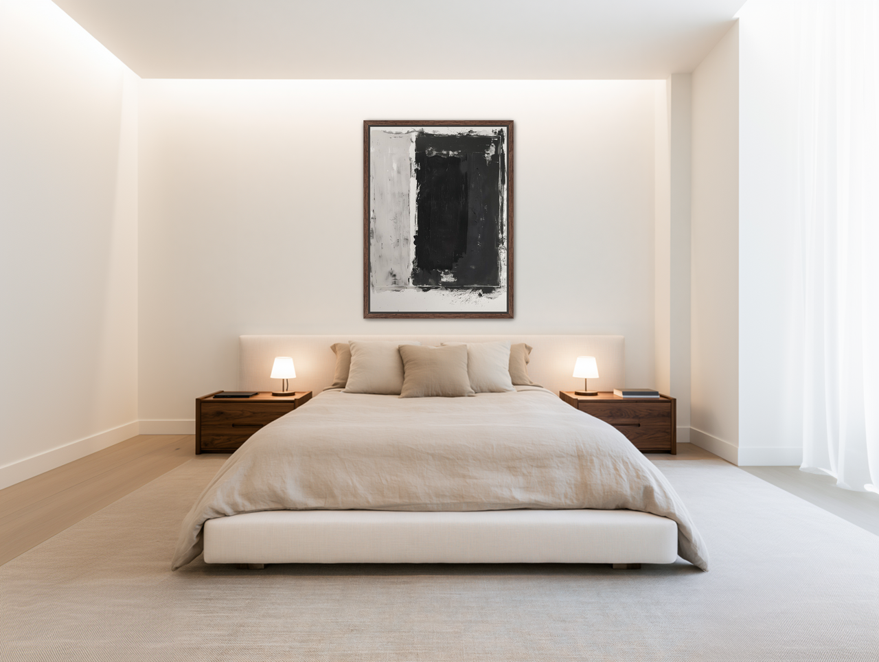 Black weight on gray ground room view