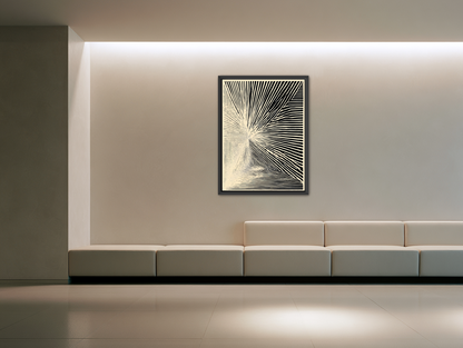 Convergence within black stripes room view