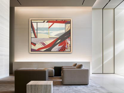 Beach horizon within angled bands room view