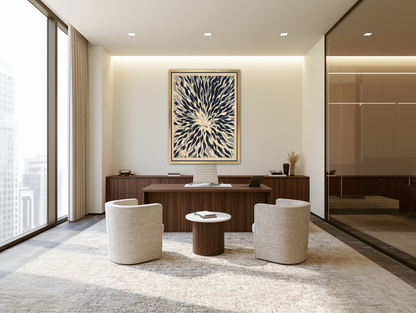 Dark forms around a white center room view