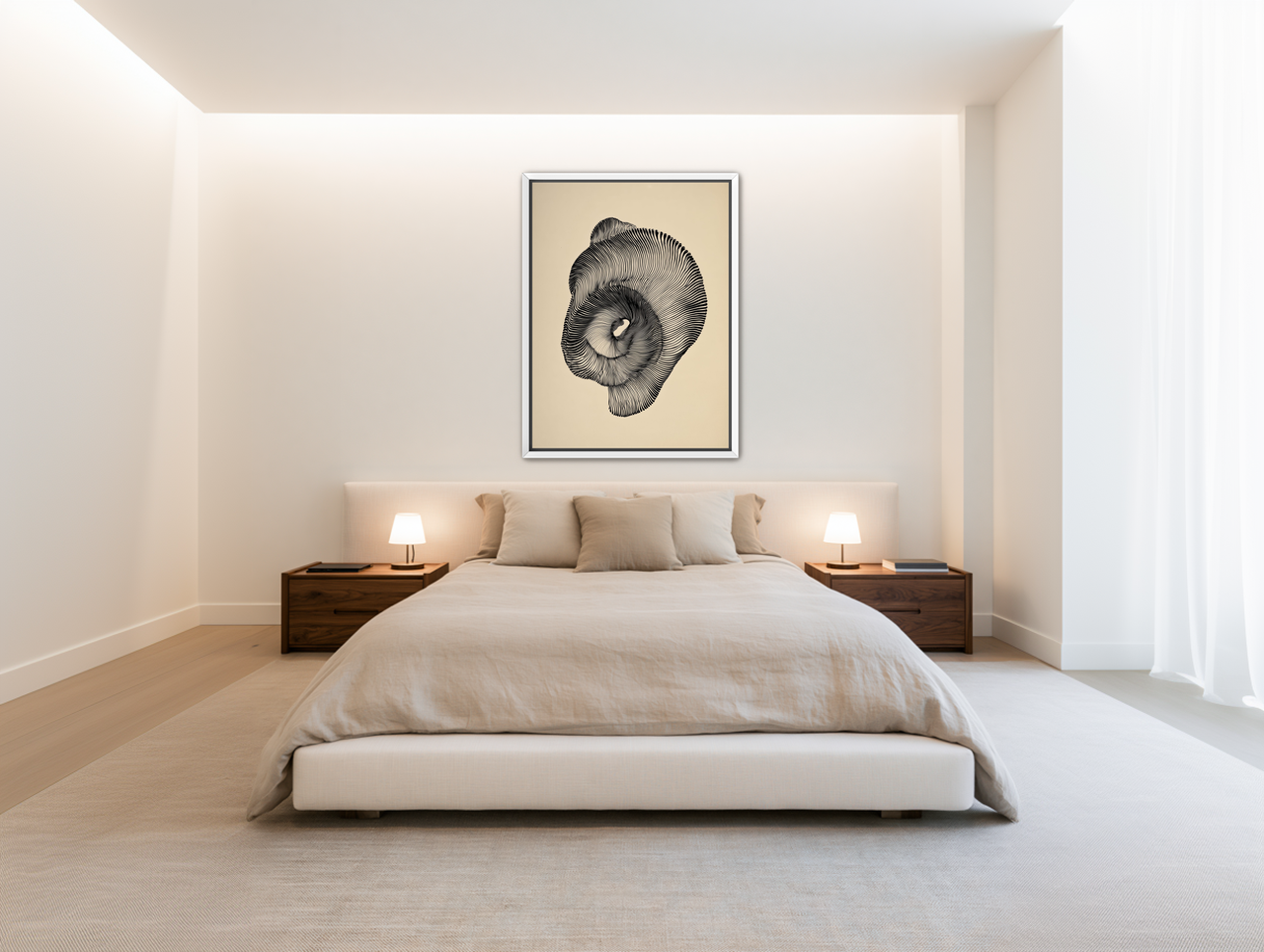 A hollow within black lines room view