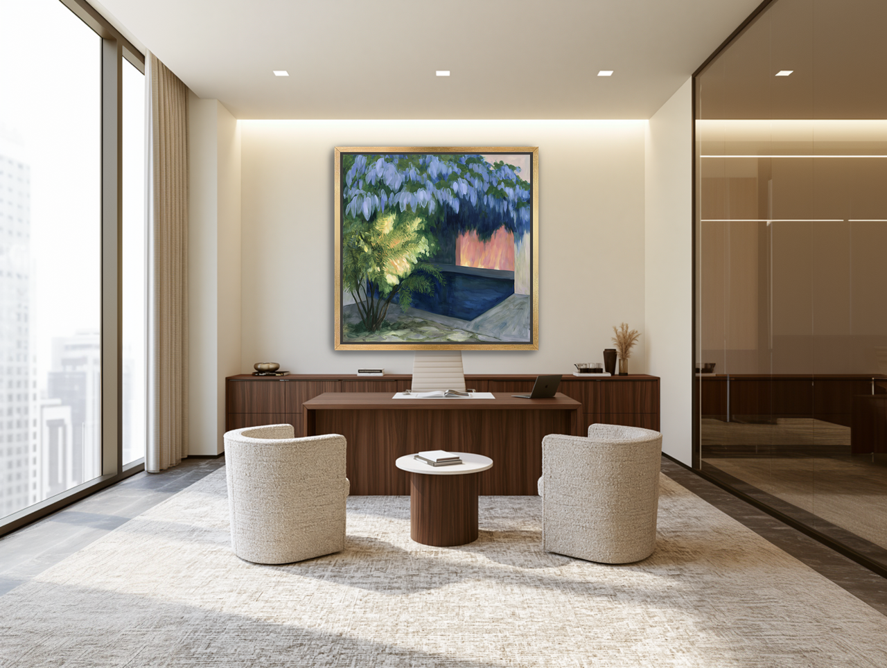 Warm door in the water room view