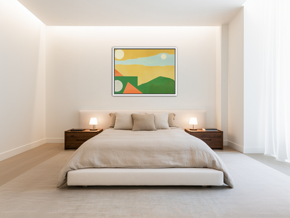 Two suns in yellow sky room view