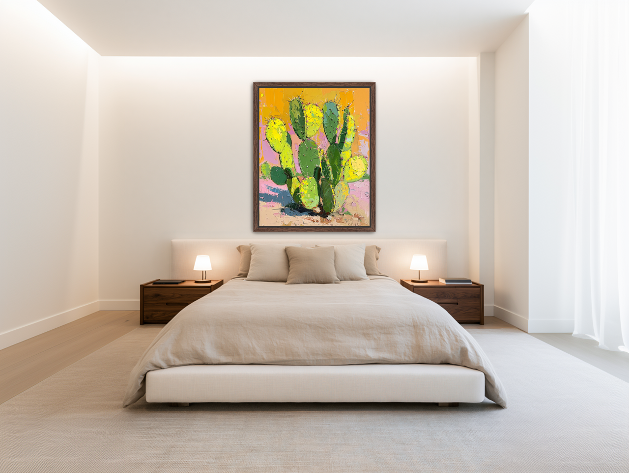 Thick paint on cactus pads room view