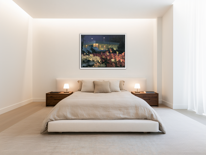 Calla lilies by the glass hall room view