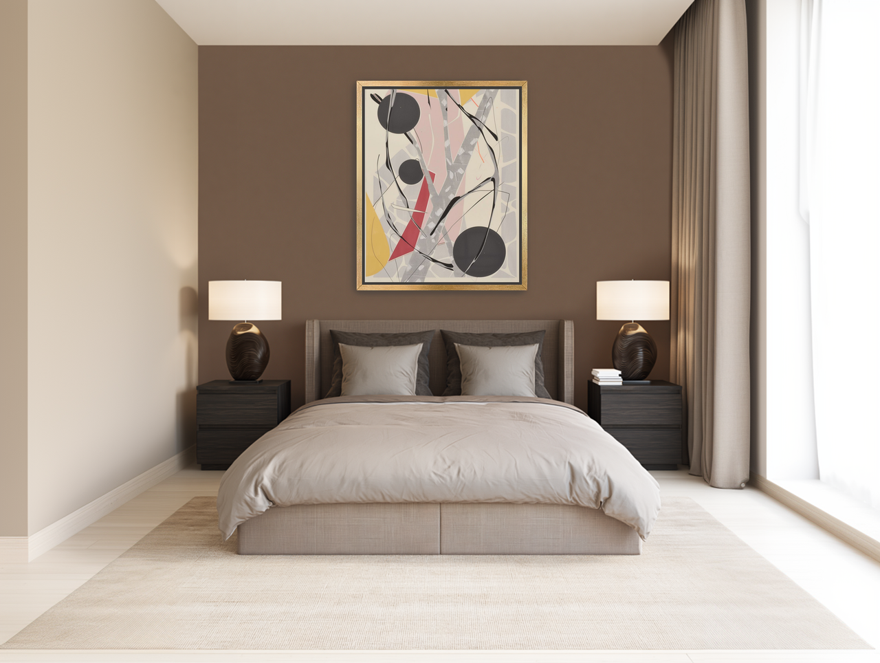 Layered circles with red wedge room view