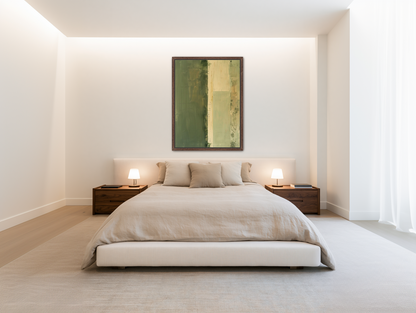 Pale seam in olive field room view