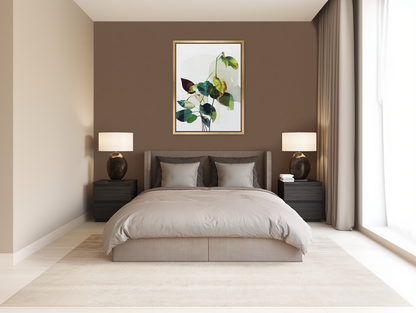 Leaves within pale shadows room view