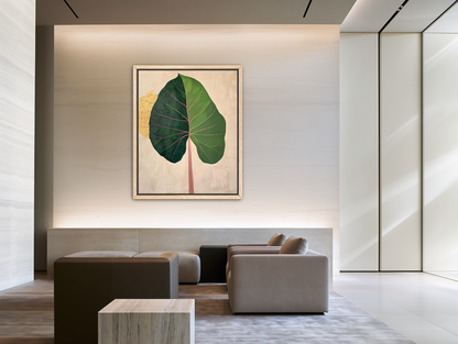 Split green leaf portrait room view