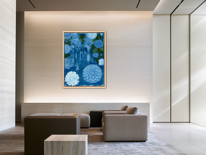 Blue street with flowers room view