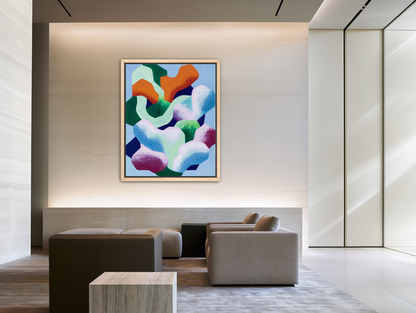 Soft edged color blocks room view