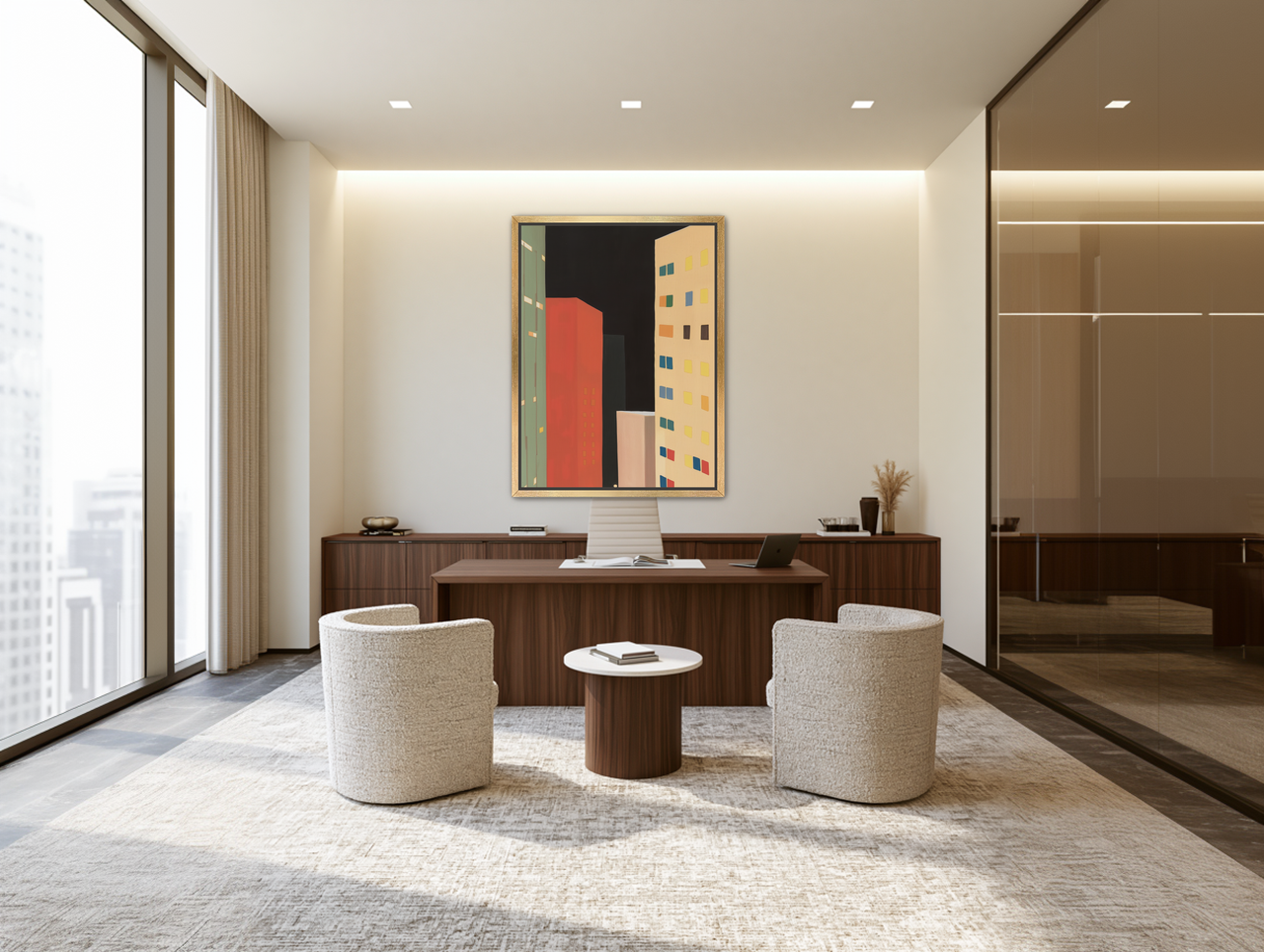 Color windows in the dark room view