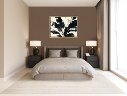 Black weight on off-white room view