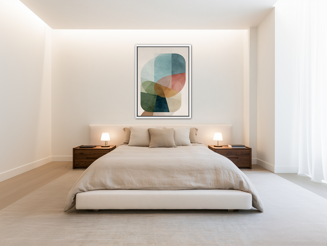 Layered translucent forms room view