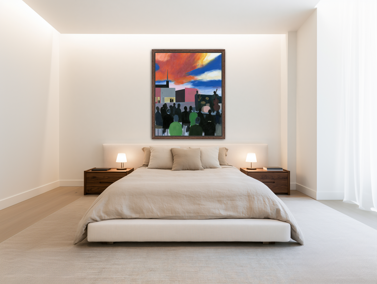 Jazz set among hard walls room view