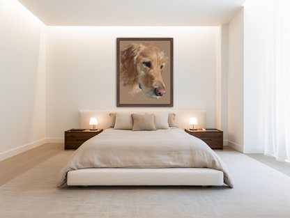 Warm browns on a golden retriever room view