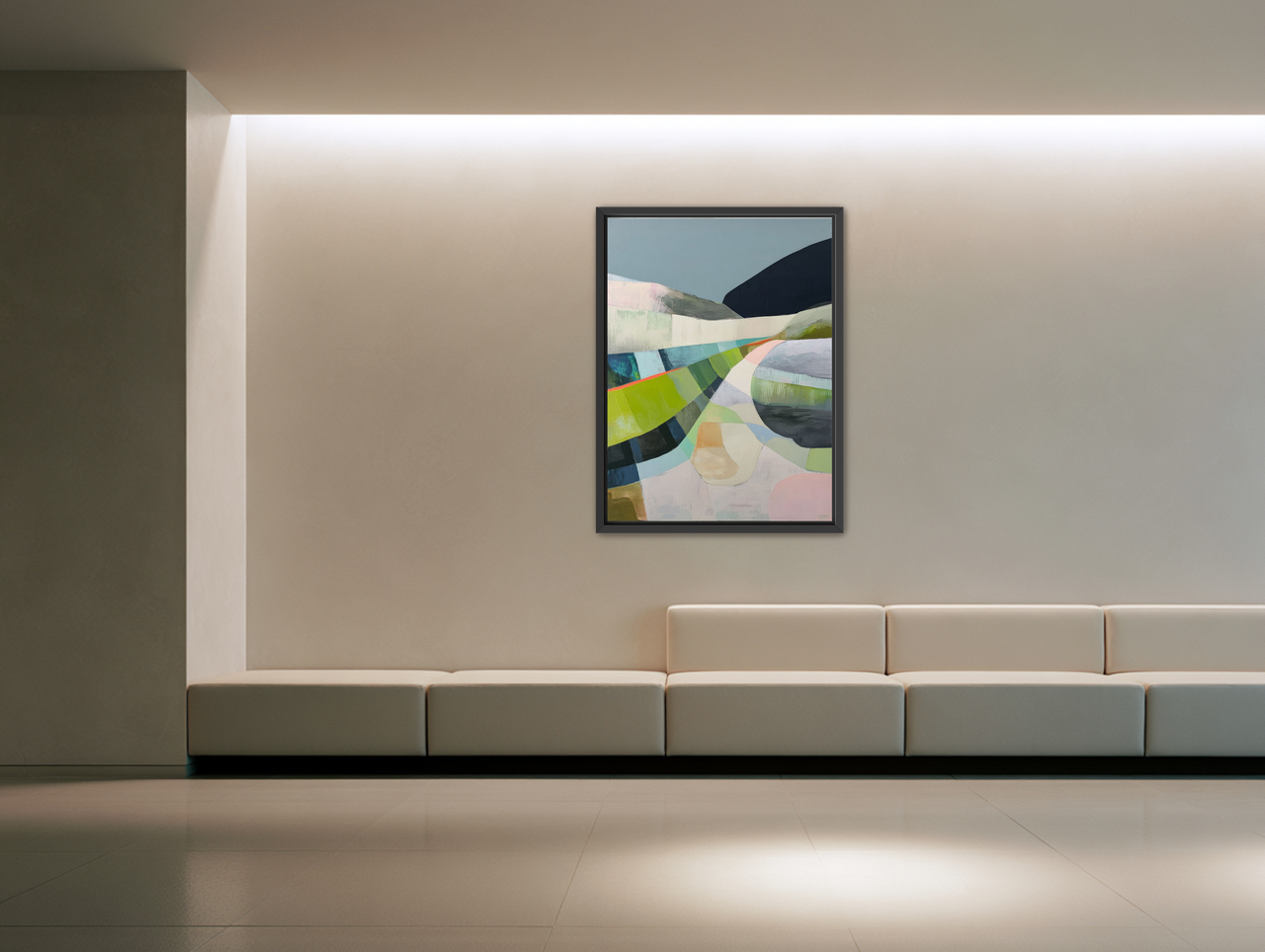 Winding path through hills room view