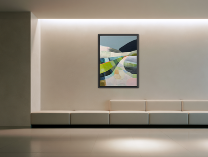 Winding path through hills room view