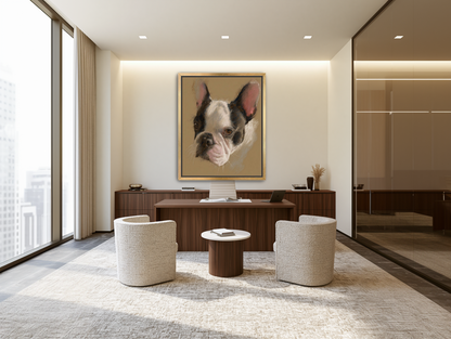 Close portrait with upright ears room view