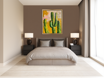 Cactus forms within ochre field room view