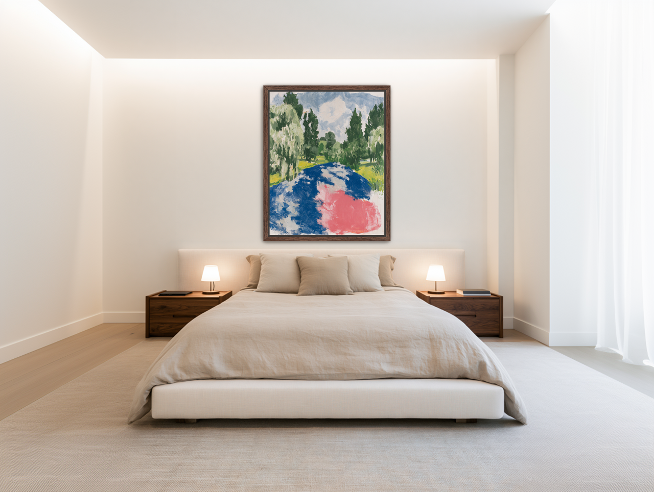 Pink glare on the river room view