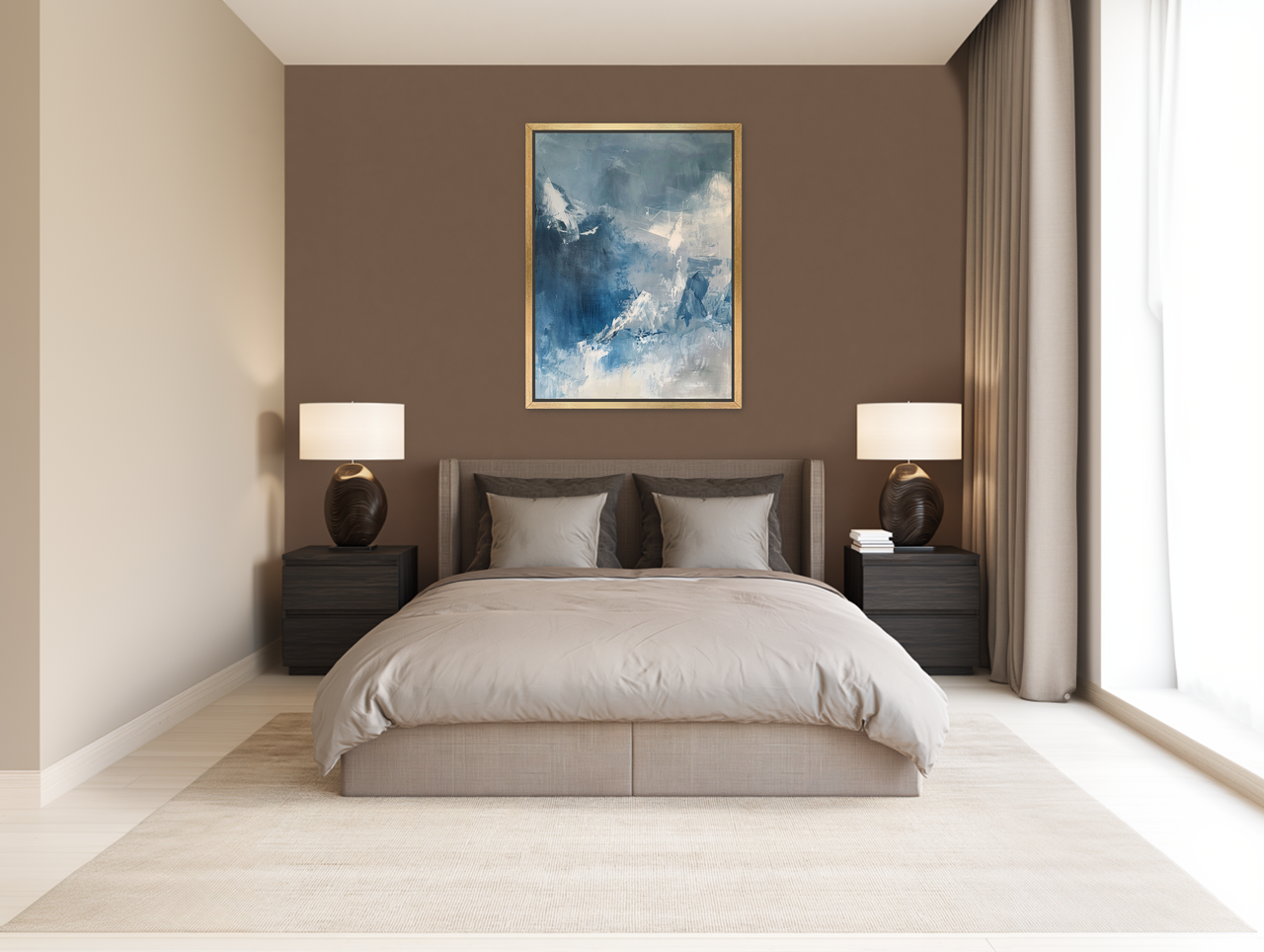 Blue gray pressure field room view