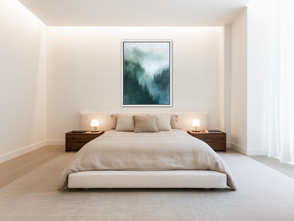 Mist caught in the pines room view