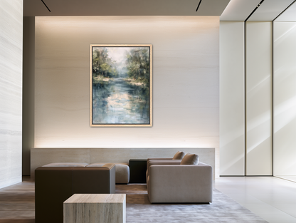 Pale sky in blue water room view