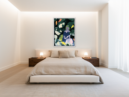 Figure in garden shadows room view