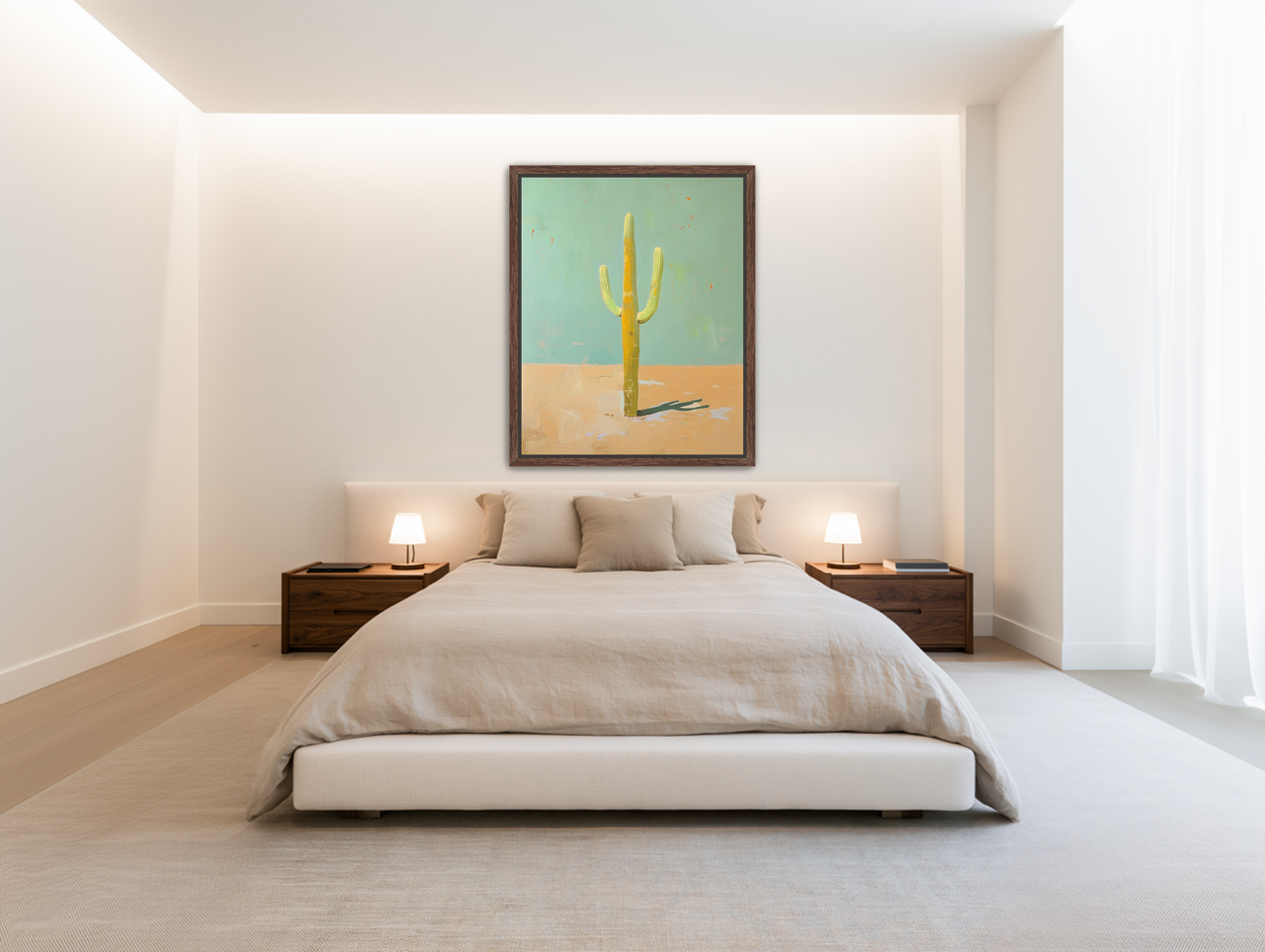 Saguaro beneath a pale sky room view
