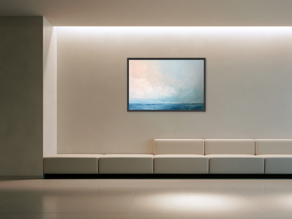 Quiet sea under pale sky room view